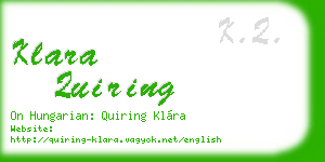klara quiring business card
